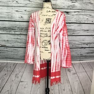 Soft Surroundings Pink Tie Dye Cardigan